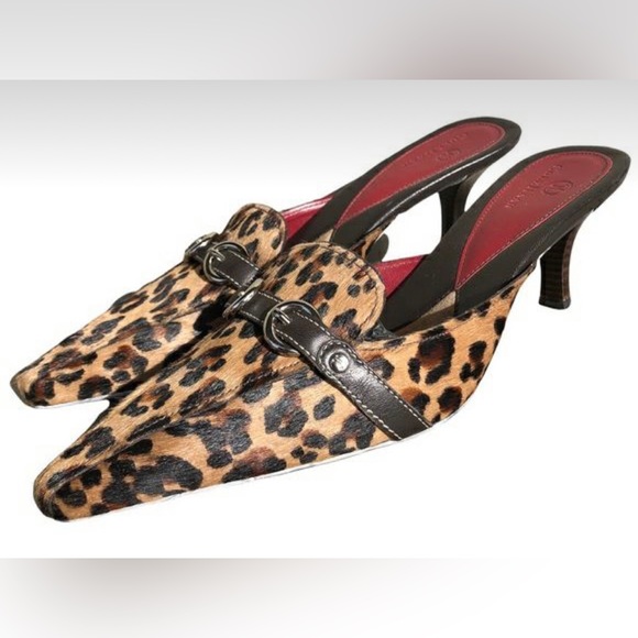 Cole Haan Shoes - Cole Haan Gretchen Leopard calf hair mule with 2 1/2” kitten heel SZ 6.5
